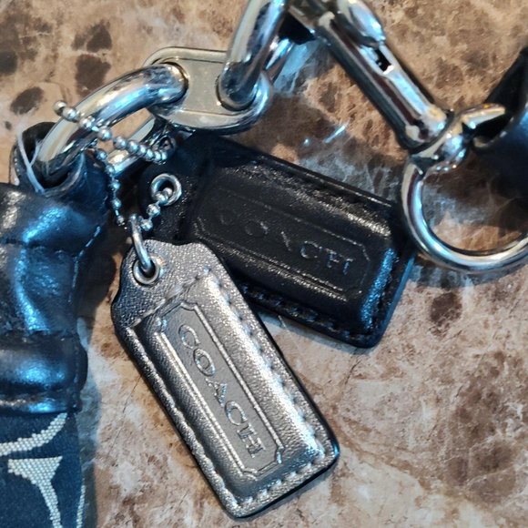 COACH Ashley Signature Hippie Sateen Shoulder Bag in Black & Pale Gold F20111 - Picture 4 of 8